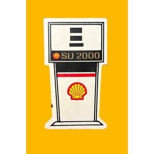 Vintage Shell Gas Pump Magnet 1.75" Collectible Retro Style